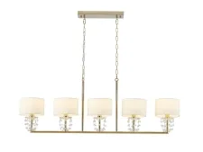 NEWPORT 4360 4365/S new gold new , Люстра, Gold Clear crystal White shade L118*H24,5/200 cm E14 5*40W