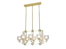 NEWPORT 4400 4408/S mat.gold , Люстра, Matte gold Clear crystal Clear glass L107*57*H52/