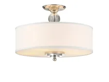 NEWPORT 31800 31805/PL , Потолочный светильник, Nickel Clear crystal Shade white D50*H37,5 cm E27 5*25W