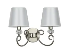 NEWPORT 1200 1202/A nickel , Бра , Nickel White shade Clear crystal L42*H29*SP25 cm E14 2*40W