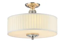 NEWPORT 31700 31705/PL , Потолочный светильник, Nickel Clear crystal Shade white plisse D50*H37,5 cm E27 5*25W