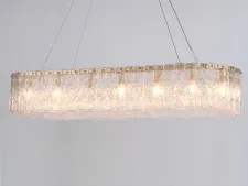 NEWPORT 10820 10820/120 brass oval , Люстра, Matt Brass Clear crystal L120*32*H24 cm E14 16*40W