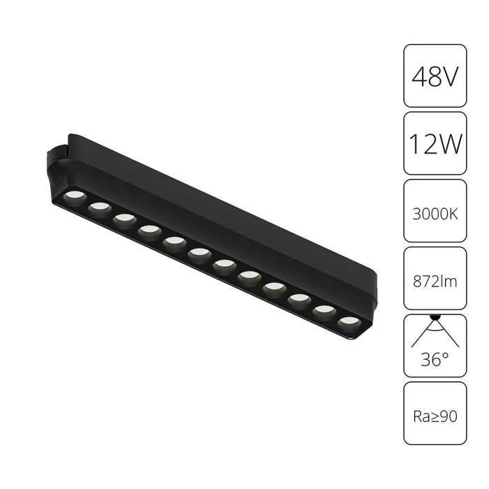 Магнитный трековый светильник Arte Lamp RAPID A1154PL-1BK | Дом Декора