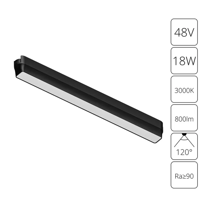 Магнитный трековый светильник Arte Lamp RAPID A1168PL-1BK | Дом Декора