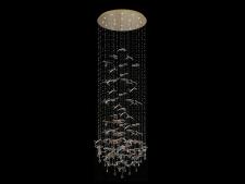 Каскадные newport 8200 8220/300 с gold polished , люстра, gold polished сlear glass+ gold glass d80*h300 cm gu4 24*5w