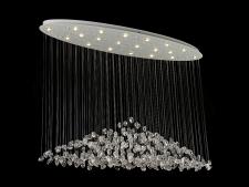 Каскадные newport 8200 8230/140 с oval white clear , люстра, matte white сlear glass l140*40*h100 cm gu4 20*5w